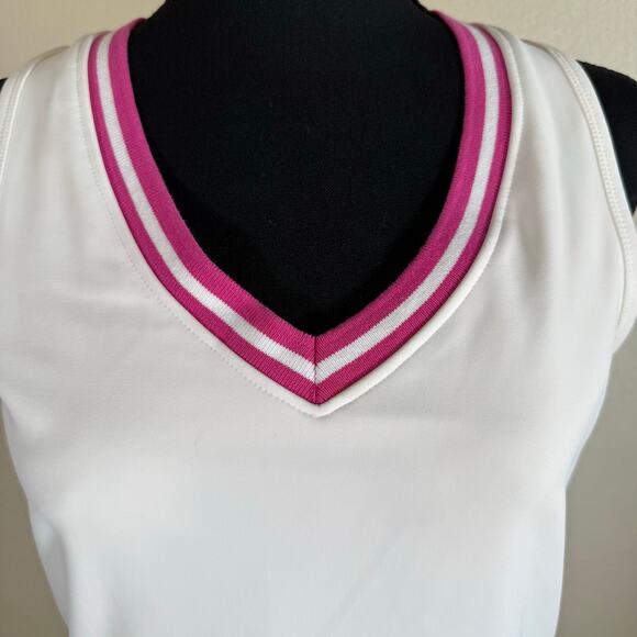 Sincerely Jules Sport Tennis Golf Active Dress White Pink V-neck Women Size M - Picture 6 of 10